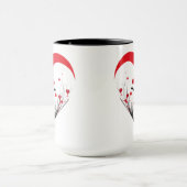 Vrouw met harten in rode en zwarte Mok (Midden)