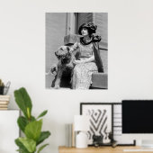 Vrouw met hond, jaren 20 poster (Thuiskantoor)