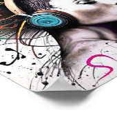 Vrouw met hoofdtelefoon poster (Hoek)