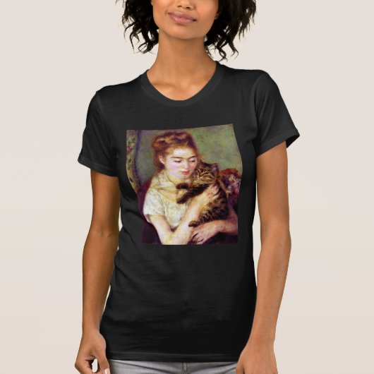 Vrouw met kat, Auguste Renoir T-shirt (Voorkant)