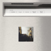 Vrouw met Ketting van Pearl door Johannes Vermeer Magneet (Insitu (Vaatwasser))