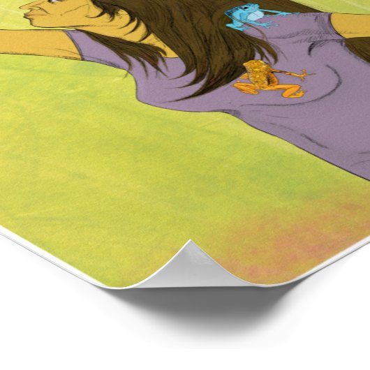 Vrouw met kikkers: 8,5 x 11 poster (Hoek)