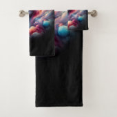 Vrouw met kosmisch aura haar bad handdoek (Insitu)