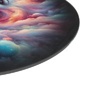 Vrouw met kosmisch aura haar snijplank (Hoek)