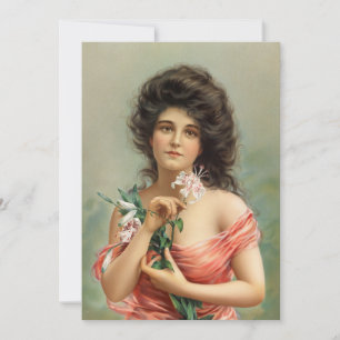 Vrouw met Lily   Louis Prang & Co.