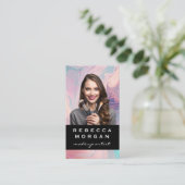 Vrouw met Make-upkwasten Visitekaartje (Staand voorkant)