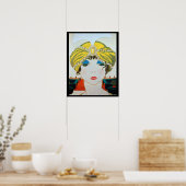 VROUW MET ORIËNTAALS GELE TURBAN / Schoonheid Mode Poster (Keuken)