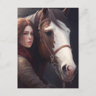 Vrouw met Paard Briefkaart