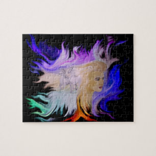 Vrouw met paard legpuzzel