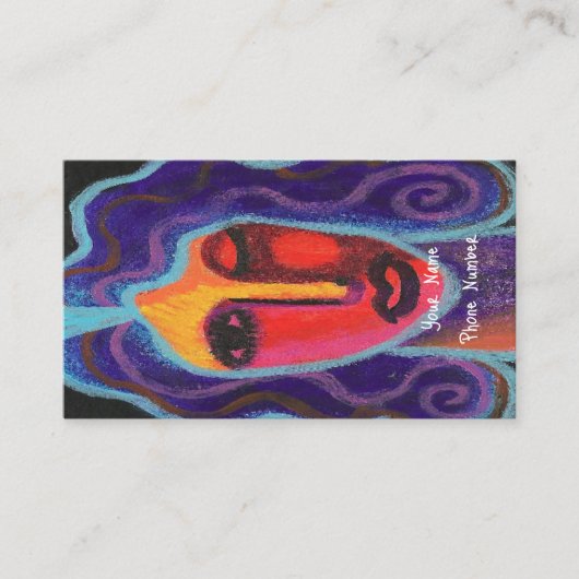 Vrouw met Paarse Haar Visitekaartje (Voorkant)