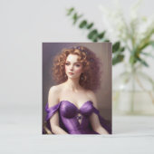 Vrouw met Paarse jurk Briefkaart (Staand voorkant)