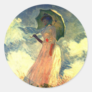 Vrouw met paraplu door Claude Monet Stickers
