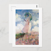 Vrouw met Parasol, Claude Monet, 1886 Briefkaart (Voorkant / Achterkant)