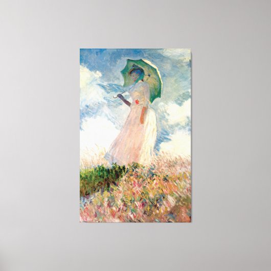 Vrouw met Parasol  Claude Monet 1886 Canvas Afdruk (Voorkant)