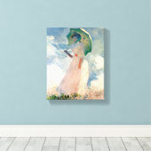 Vrouw met Parasol Claude Monet  art. 1886 Canvas Afdruk (Insitu (Houten vloer))