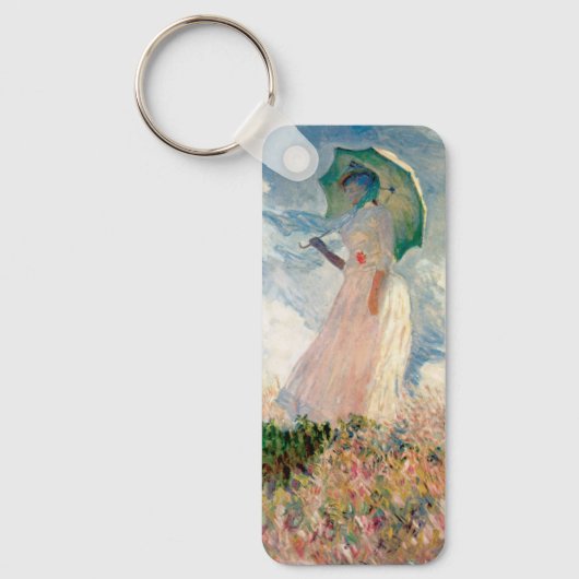 Vrouw met Parasol Claude Monet Art Alum Sleutelhanger (Voorkant)