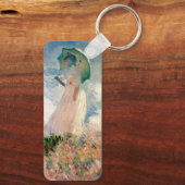 Vrouw met Parasol Claude Monet Art Alum Sleutelhanger (Achterkant)