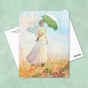 Vrouw met Parasol Claude Monet Briefkaart