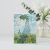 Vrouw met Parasol Claude Monet Briefkaart (Staand voorkant)