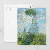 Vrouw met Parasol Claude Monet Briefkaart (Voorkant / Achterkant)