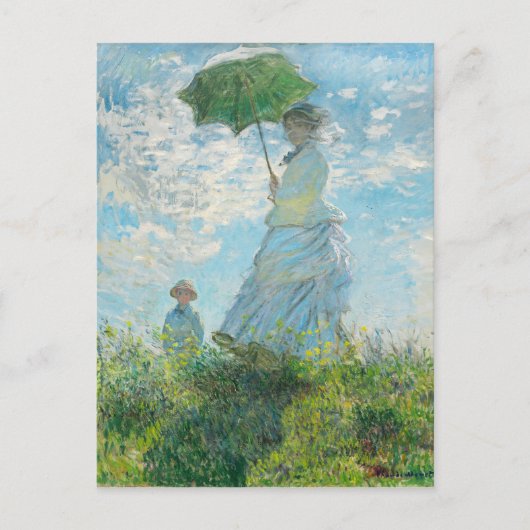 Vrouw met Parasol Claude Monet Briefkaart (Voorkant)