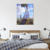 Vrouw met Parasol Claude Monet Fine Art Canvas Afdruk (Insitu (Slaapkamer))