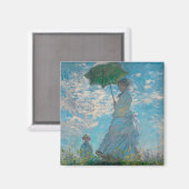 Vrouw met Parasol Claude Monet Fine Art Magneet (Voorkant / Achterkant)