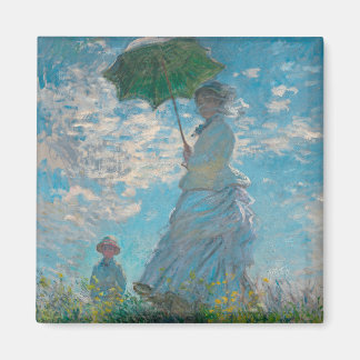 Vrouw met Parasol Claude Monet Fine Art Magneet