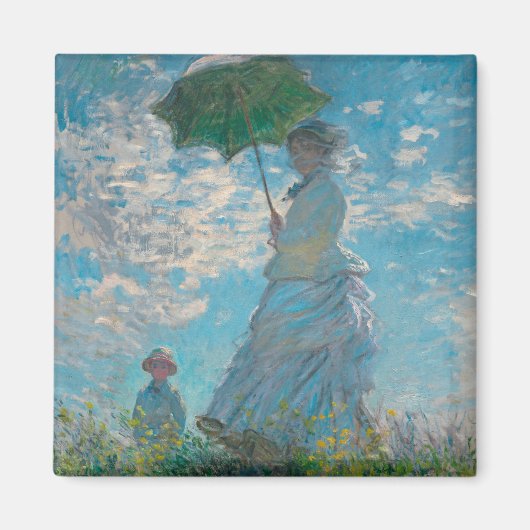 Vrouw met Parasol Claude Monet Fine Art Magneet (Voorkant)