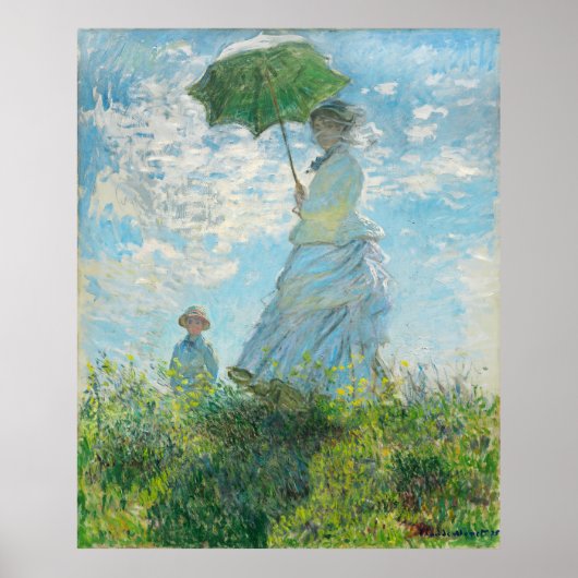 Vrouw met Parasol Claude Monet Poster (Voorkant)