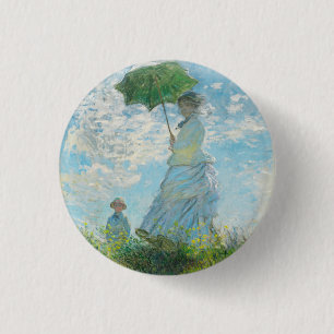 Vrouw met Parasol Claude Monet Ronde Button 3,2 Cm