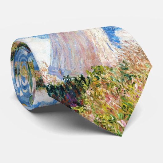 Vrouw met Parasol Claude Monet Stropdas (Opgerold)