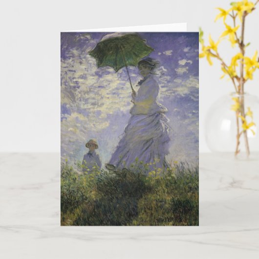 Vrouw met Parasol door Claude Monet, kunst Kaart (Gele Bloem)
