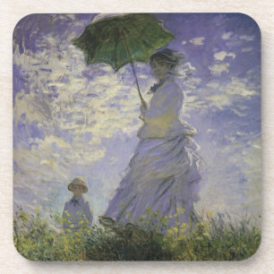 Vrouw met Parasol door Claude Monet, kunst Onderzetter