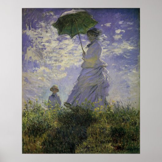 Vrouw met Parasol door Claude Monet,  kunst Poster (Voorkant)