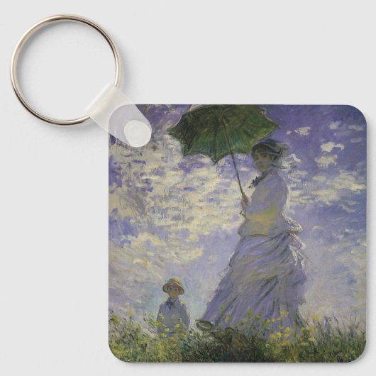 Vrouw met Parasol door Claude Monet, kunst Sleutelhanger (Voorkant)