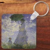 Vrouw met Parasol door Claude Monet, kunst Sleutelhanger (Achterkant)
