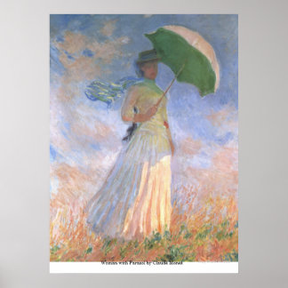 Vrouw met Parasol door Claude Monet Poster