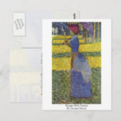 Vrouw met parasol door Georges Seurat Briefkaart (Voorkant / Achterkant)
