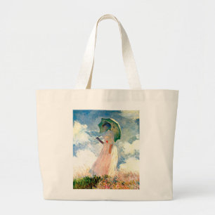 Vrouw met Parasol Grote Tote Bag