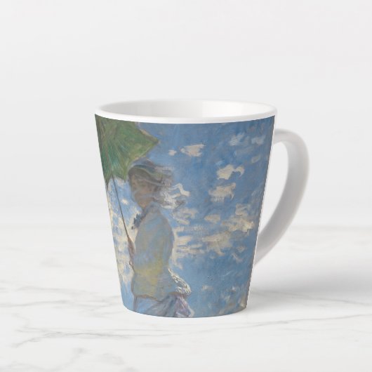 Vrouw met Parasol - Madame Monet en haar zoon Latte Mok (Rechterhoek)