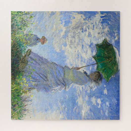 Vrouw met Parasol, Madame Monet en haar zoon Legpuzzel (Horizontaal)