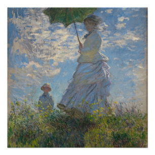 Vrouw met Parasol - Madame Monet en haar zoon Perfect Poster