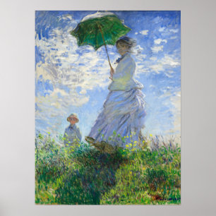 Vrouw met Parasol, Madame Monet en haar zoon Poster