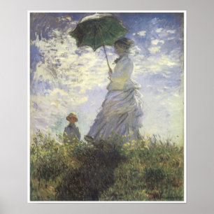 Vrouw met parasol - Madame Monet en haar zoon Poster