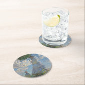 Vrouw met Parasol - Madame Monet en haar zoon Ronde Kartonnen Onderzetter (Insitu)