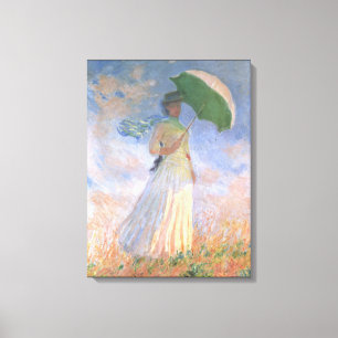 Vrouw met Parasol Monet Fine Art Canvas Afdruk
