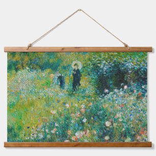 Vrouw met parasol, tuin, Renoir Hangend Wandkleed