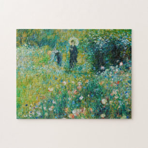 Vrouw met Parasol, tuin, renoir Legpuzzel