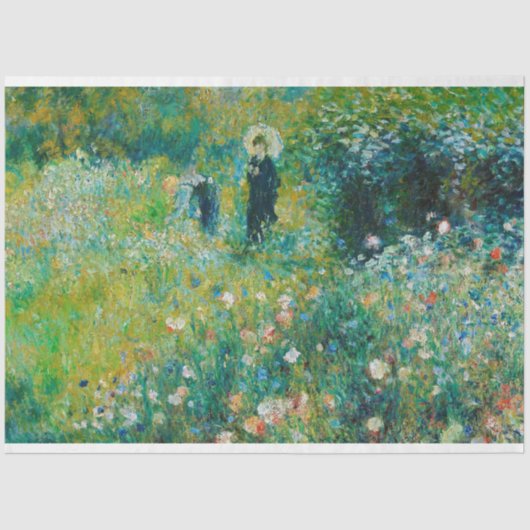 Vrouw met Parasol, tuin, renoir Tissuepapier (Voorkant)